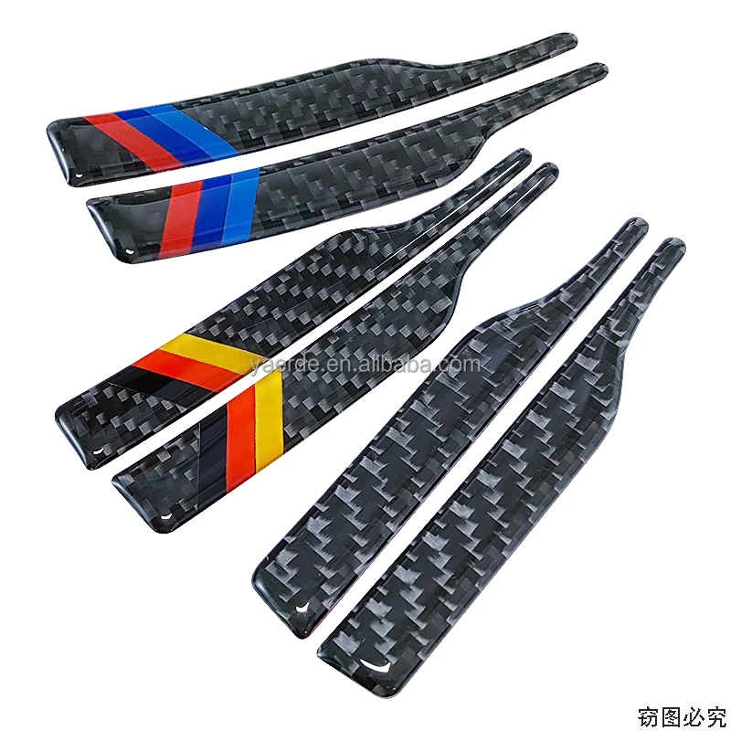 tricolor German flag colors Solid color carbon fiber Car carbon fiber mirror anti-collision scrape strip Car Stickers For BMW