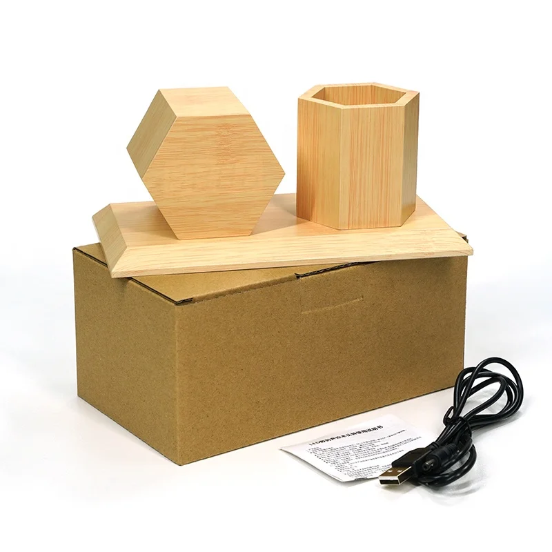 KH-WC077 Office Многофункциональный Электронный Цифровой температурный дисплей стол настольная деревянная подставка для ручек с светодиодные