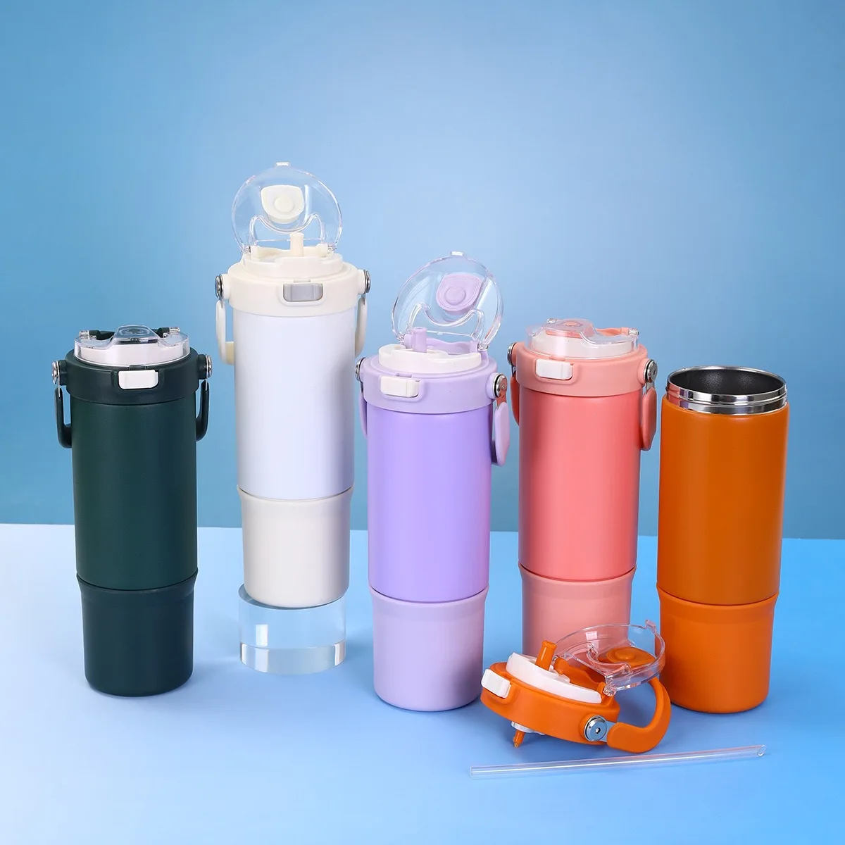 2024 new custom 30oz portable double wall thermos car coffee mug stainless steel vacuum insulated tumbler with straw and handle