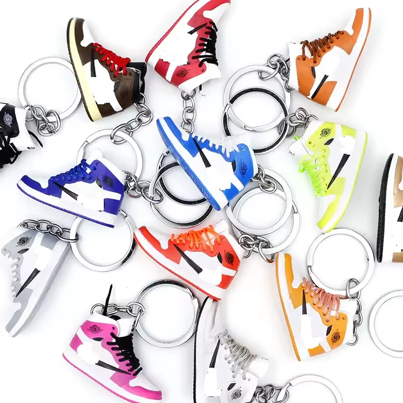 Wholesale Sales Fashion Sport 3d Keychain Pvc Keychain Basketball Shoes Sneaker Keychain