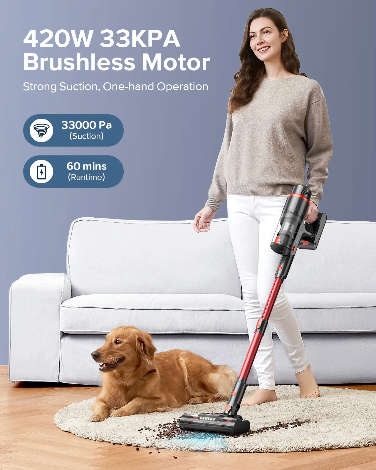 PRETTYCARE Wireless Handheld Vacuum Cleaner Home Portable Household Cordless Stick Vacuum Cleaners