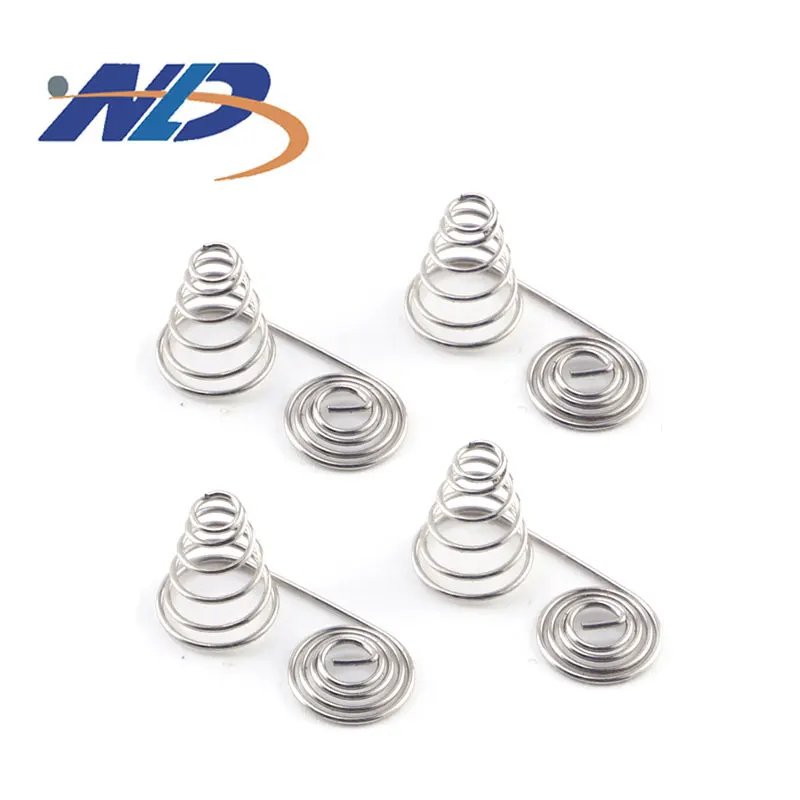Manufacturer 1mm conical cylindrical tower AA battery copper positive and negative contact compression spring