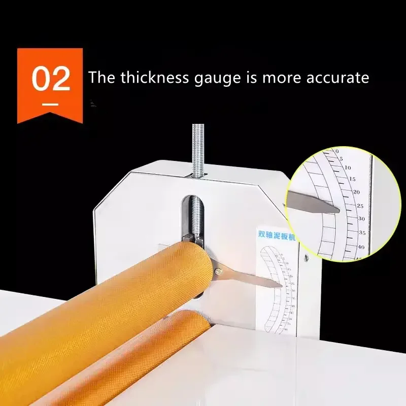 Manual clay press machine aluminum alloy double roller gear variable speed clay plate porcelain plate special equipment