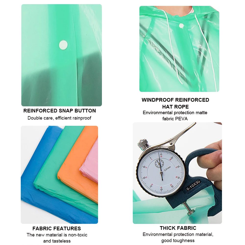 Ovida hoodie one time travel place poncho emergency premium raincoat PEVA disposable ponchos for kids
