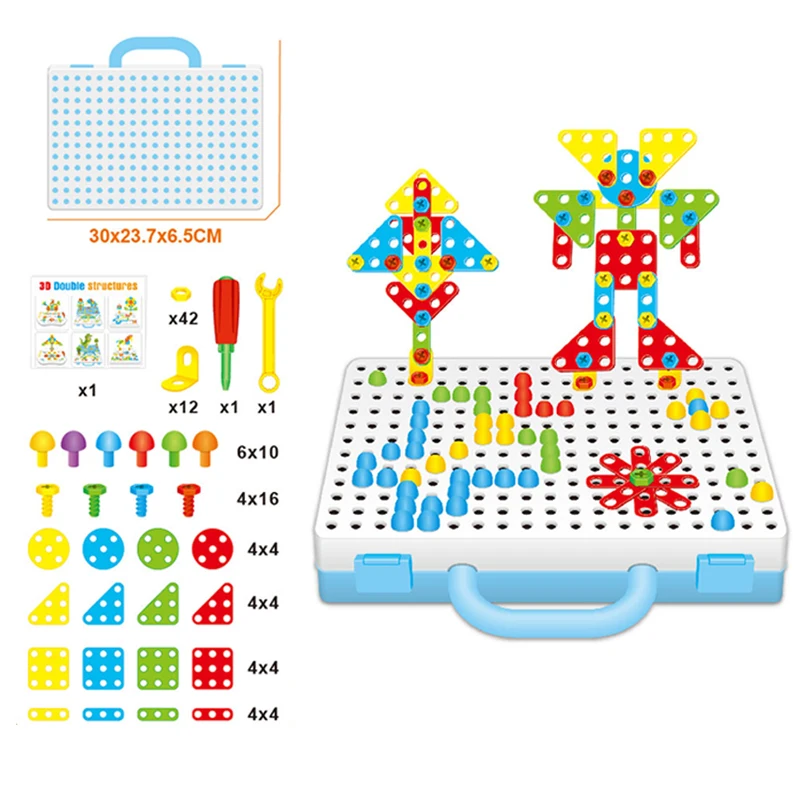 246PCS tool games plastic wrench screwdriver tool set toy intelligence toys building block educational screwdriver toys