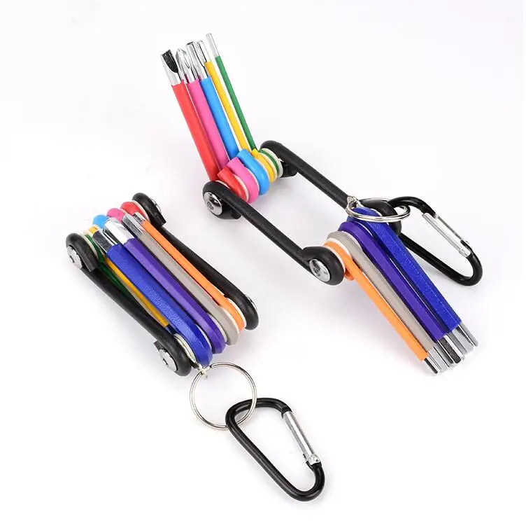 Folding Hexagonal Screwdriver Hex Key Wrenches Allen Keys Hand Tool Portable set with