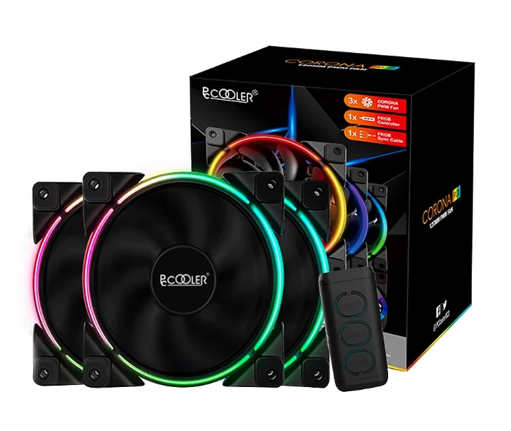 PCCOOLER rgb вентилятор 120 мм с контроллер вентилятора 5v 3pin Поддержка процессоров intel и AMD для игр