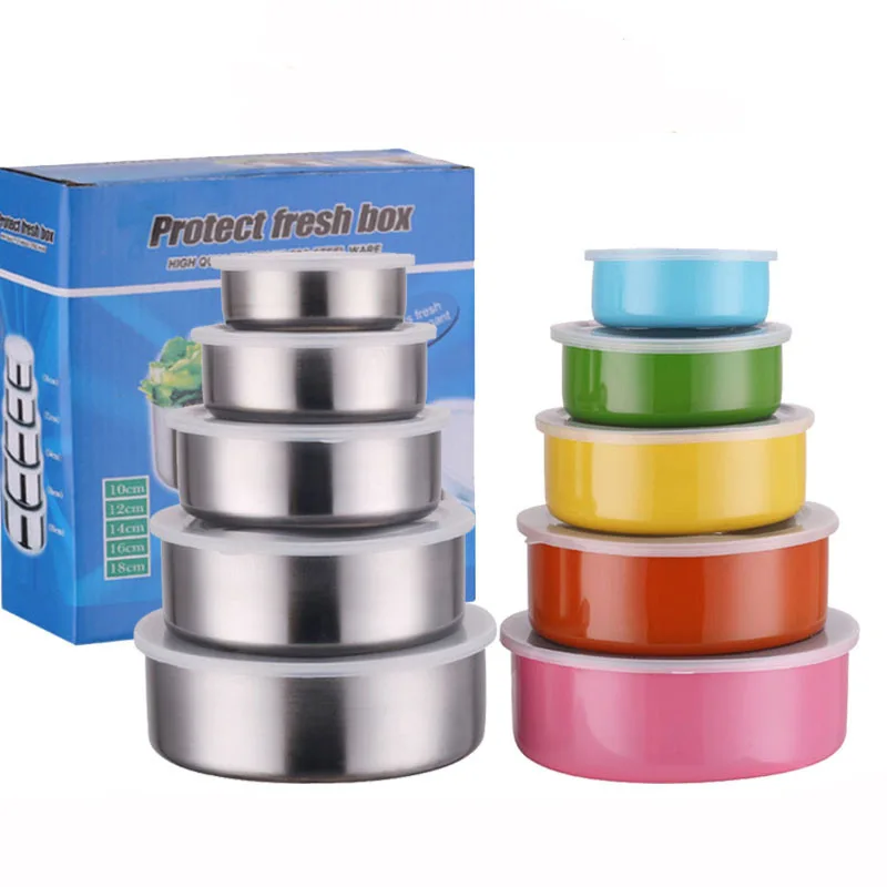 5 Pcs Modern Stainless Steel Warmer Set Kitchen Hot Pot Inner Lid Heatable Casserole Food Storage Container
