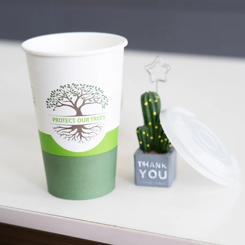 Factory Price Biodegradable Compostable PLA Paper Cups with Lids
