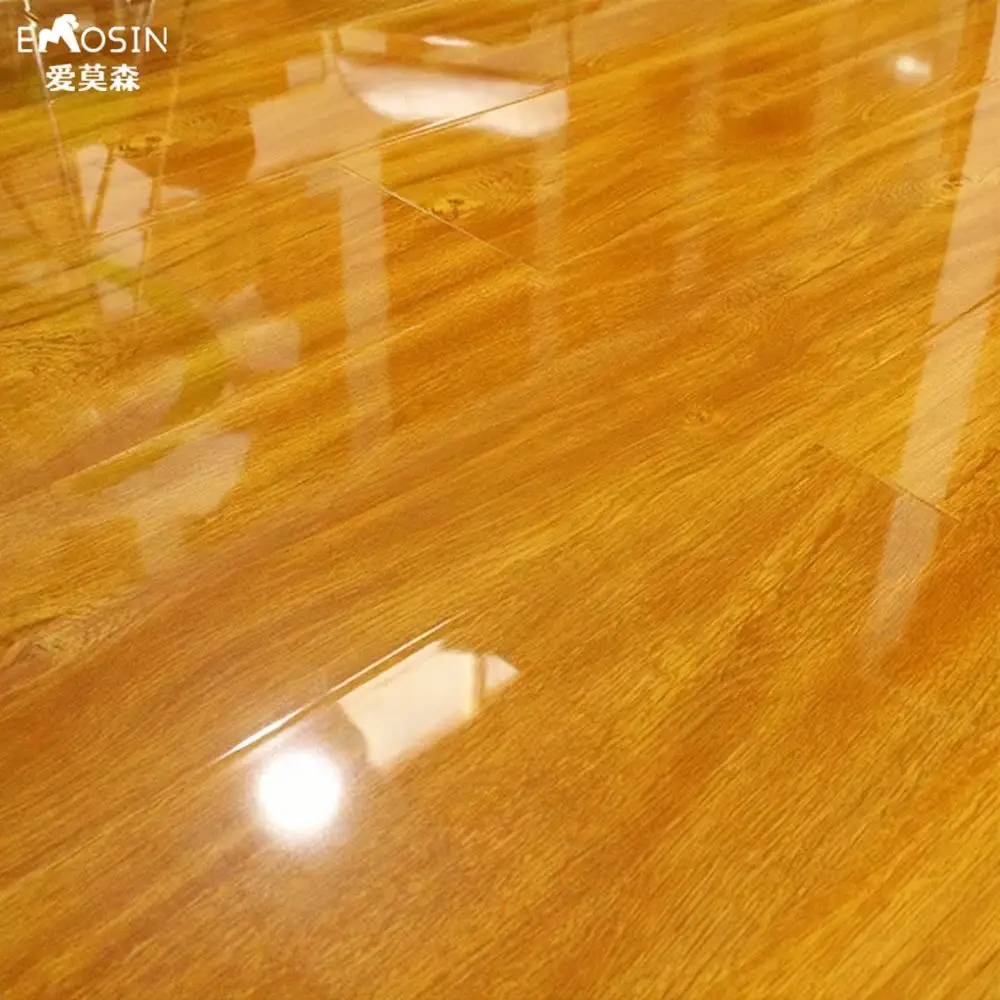German technology E1 mdf hdf red black core 7mm 8.3mm 10mm 12mm white super glossy waterproof high gloss laminate flooring