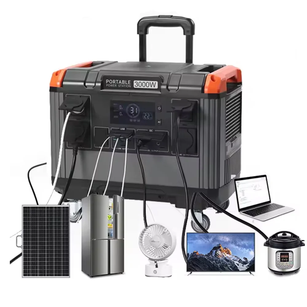 2400w 3000w Generator Portable Silent Emergency Portable Power Station Solar Generator Energy Storage Power Supply