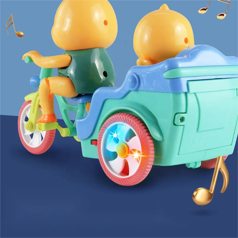 Wholesale yellow duck sound light music kids electric child motorcycle baby toy tricycle