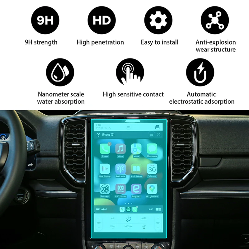 2023 for Ford Ranger 12 Inch Car Screen Protector Ranger Sport 10.1 Inch Navigation Monition Protection Film