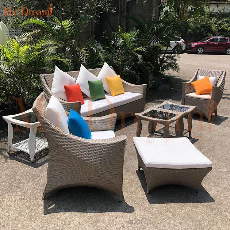 Mr Dream contemporary Shangri-La Hotel rattan wicker outdoor garden lounge suit sofa set