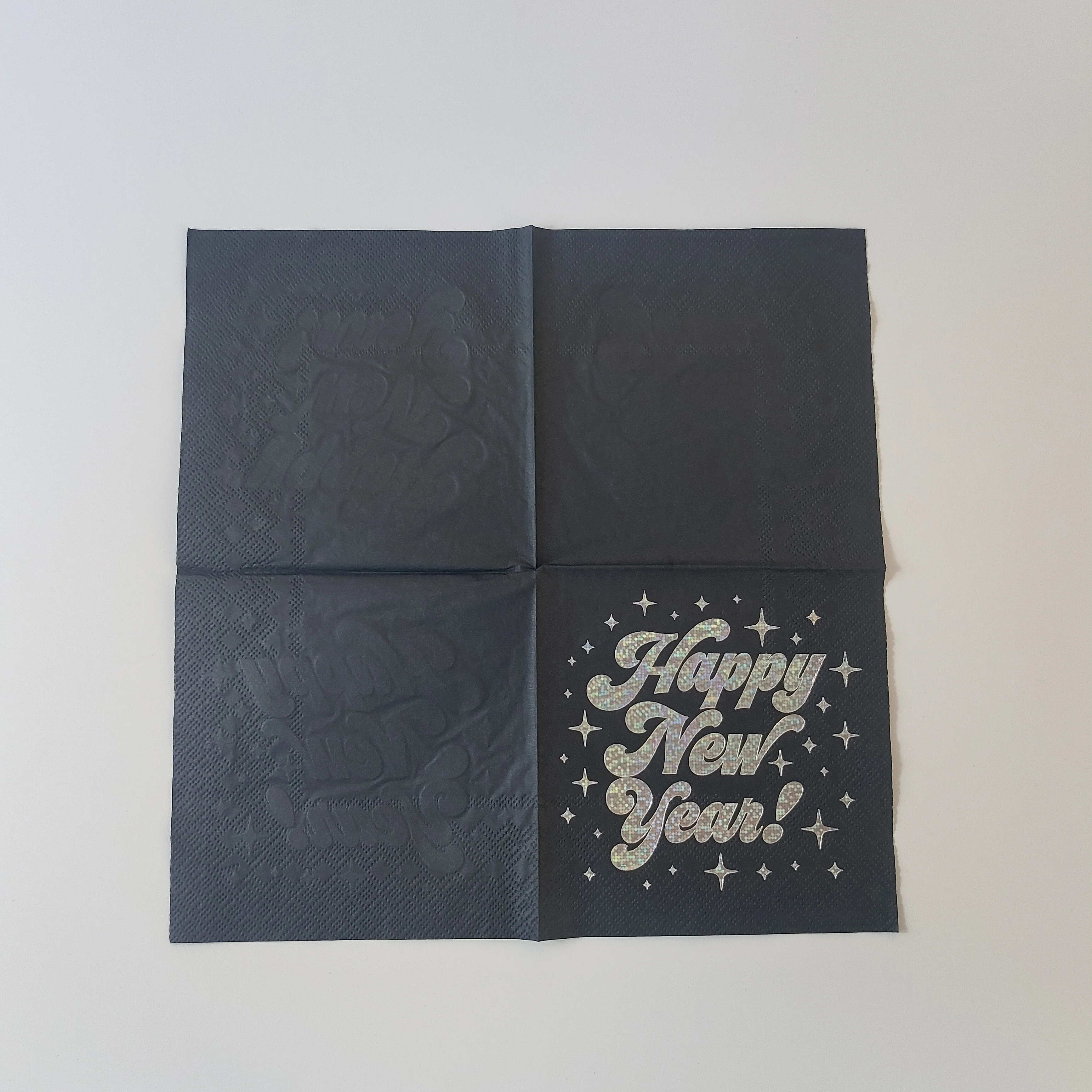 Personalized Disposable Printing Napkins Cocktail Beverage Paper with Your Own Design Hot stamping silver logo Wedding Napkins