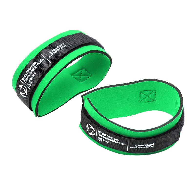 Custom neoprene triathlon RFID timing chip ankle strap for logo