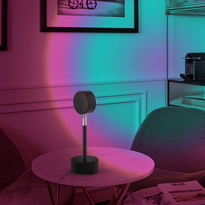 
Bedroom Usb RGB Sunset Lamp Sun Rainbow Sunset Projector Lamp Night Light Led Sunset Projection Lamp For Home Decoration 