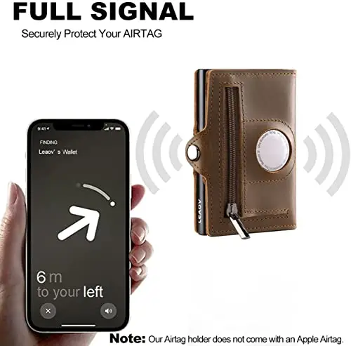 automatic Minimalist Credit Card Holder Pop Up Cards for Men RFID Blocking Slim Metal wallet with air tag pocket