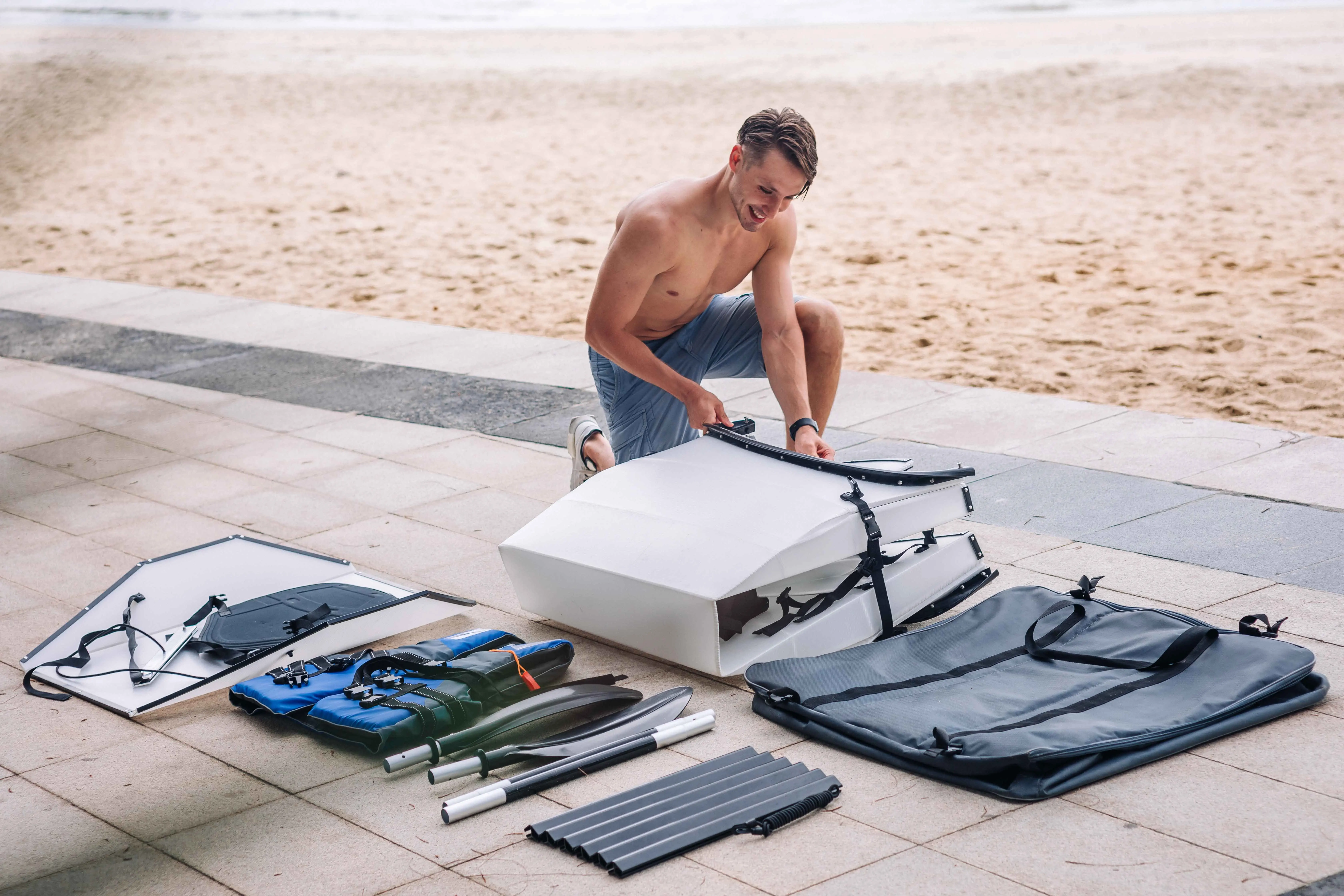 2021 Factory wholesale Terravent Foldable kayak 13ft single seat disassembled Origami Fold Folding Fishing Canoe Kayak For Sale