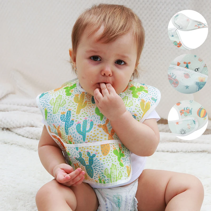 Waterproof Baby Feeding Bibs, Washable, Stain and Odor Resistant, Cute Designs Baby Bibs for Toddler