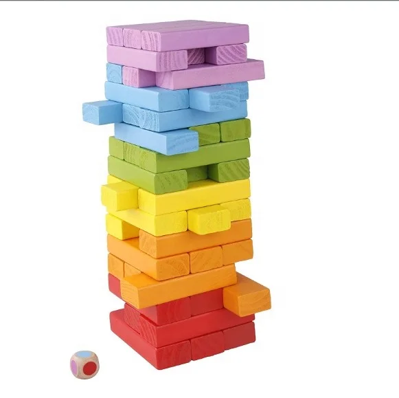 
Wooden Stacking Board Games Building Blocks for Kids Boys Girls 