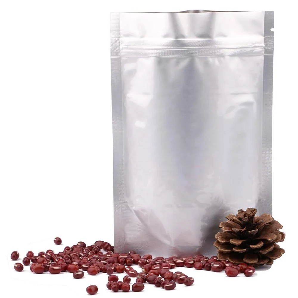 wholesale custom printed aluminum foil bags resealable zip lock silver mylar aluminum foil bags