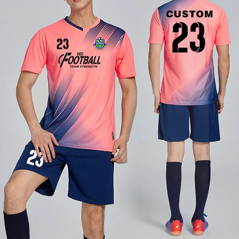 Plain Football Kits Wholesale Custom Logo Blank Printed Soccer Jerseys Kits Men Full Football Team Uniform Sets