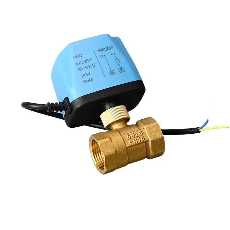 Motorized Thread Live Connection Brass Electric Ball Valve Two Way Control Valve with Actuator