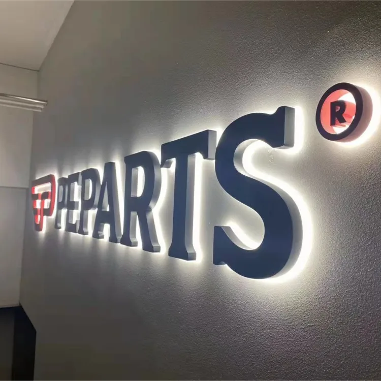 wall logo led channel letter sign indoor shop company office back light sign custom signs for business