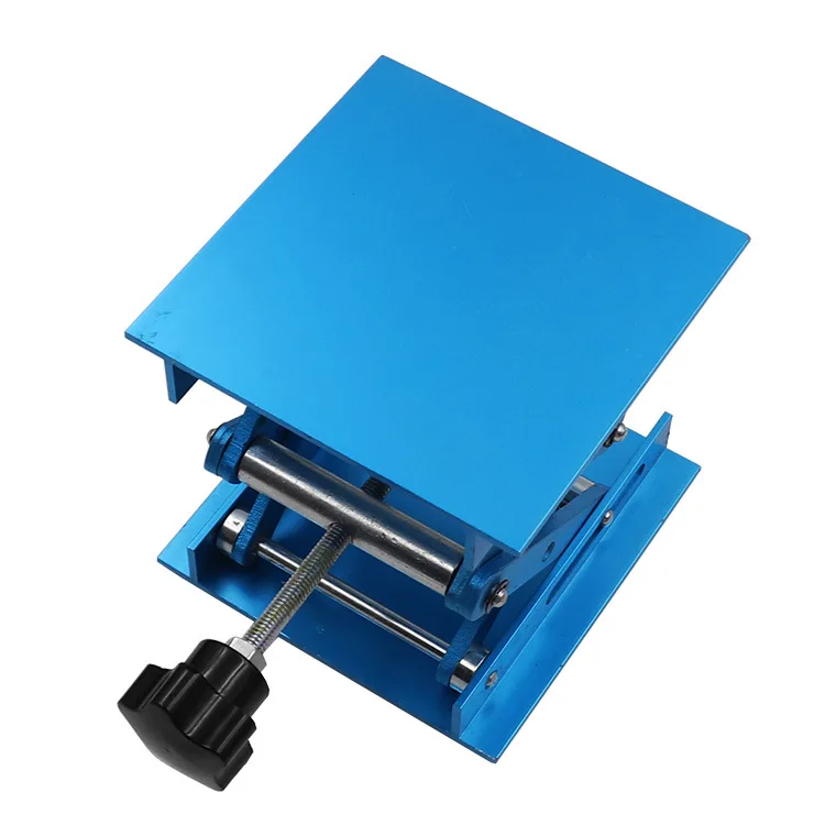 100x100MM Stainless Steel Lifting Table Laboratory Mini Manual Lifting Platform Woodworking Engraving 45-150MM Lifter