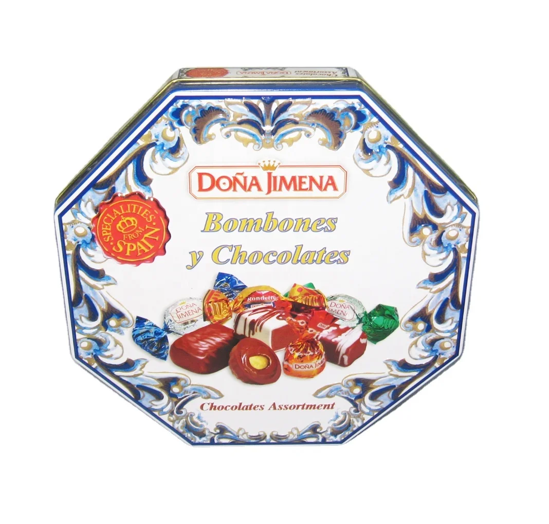 Factory Personalized Wholesale High Quality Octagon Shaped Cookie Chocolate Tin Boxes
