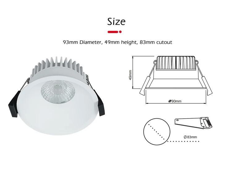 Indoor House Cob Down Light AC220V Aluminum Narrow Edge Silm Ceiling Recessed Spot Light Isolated Driver Dimmable Led Downlight