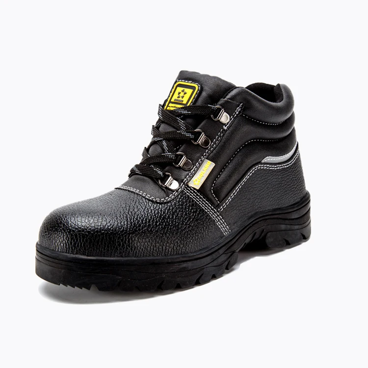 Embossed cow leather S3 anti puncture woodland shoes high heels me black  formal slip steel toecap work mens safety shoes