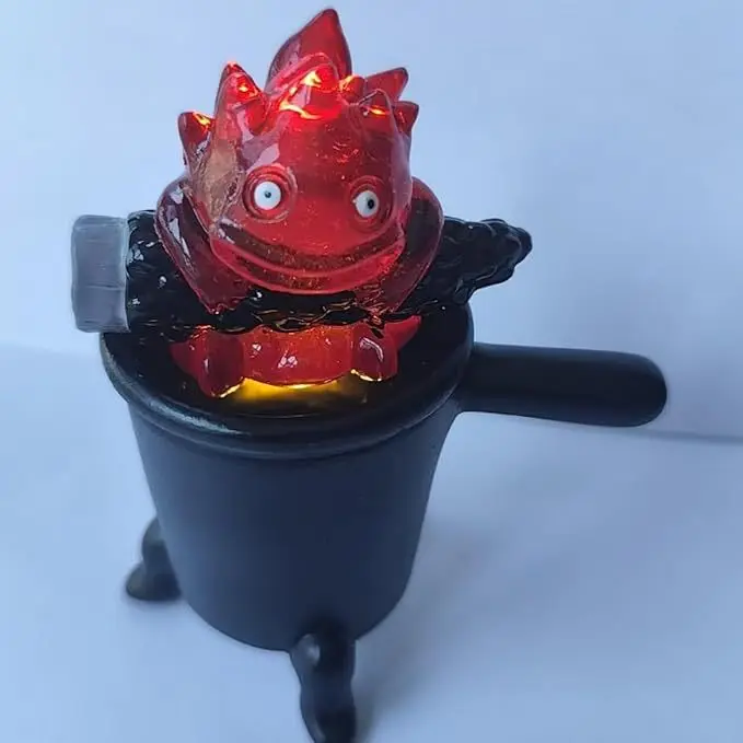 Movie 3D Flame Calcifer Night Light Resin Decorative Ornaments Anime Action Figures