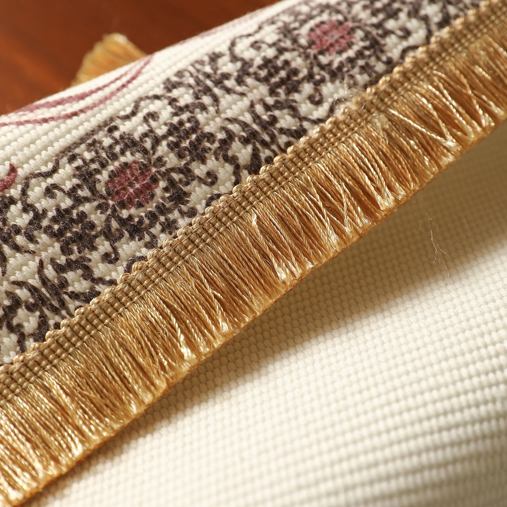 New Bohemian Style Woven Rectangle plastic Mats Digital Printing Tassel Edge Table Mat For Dining Table