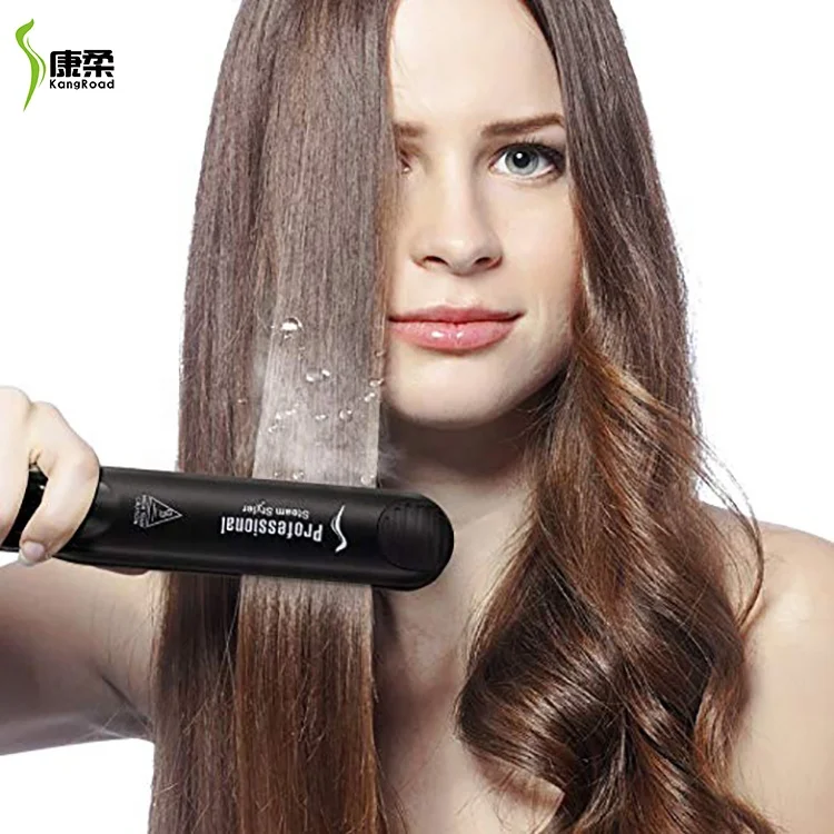 Steam Style Hair Straightener Tourmaline Flat Iron 2 in 1 Curling and straightening hair