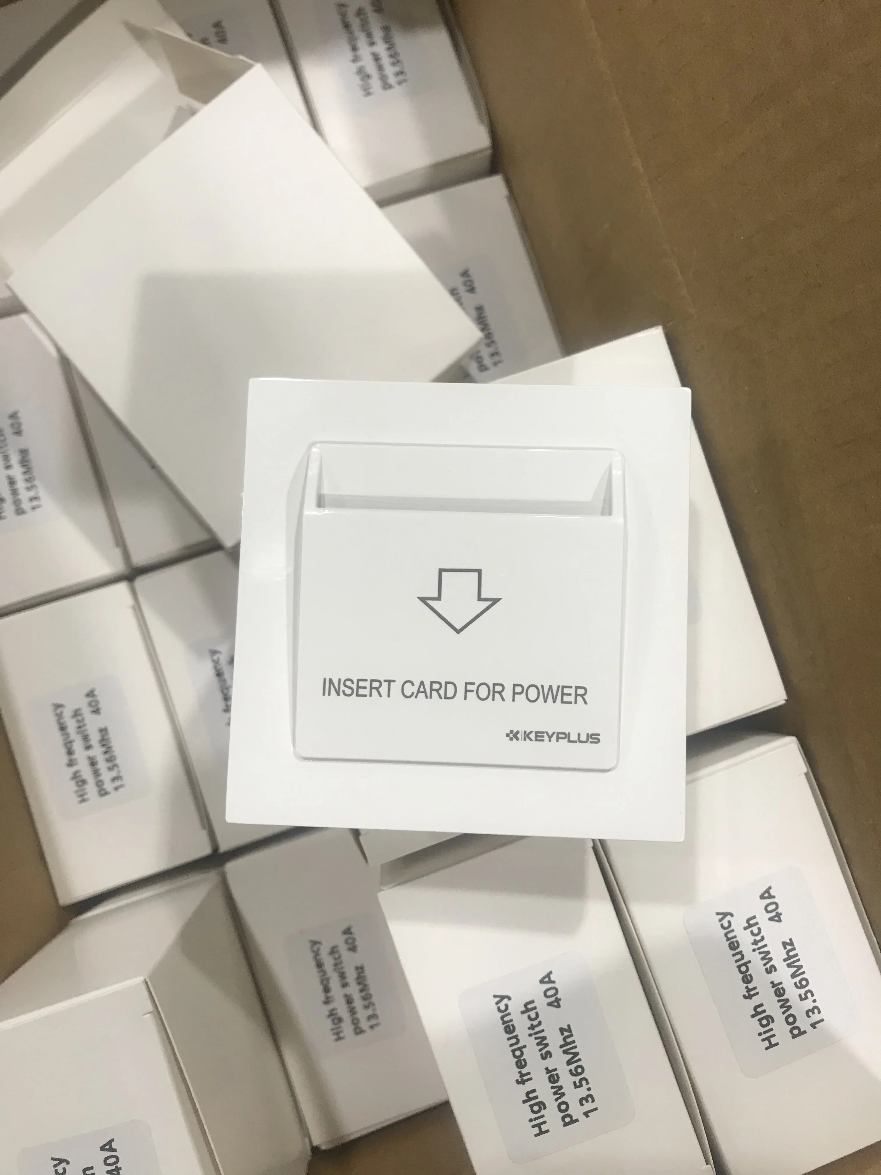 High Frequency 13.56mhz 40A Hotel Energy Saving Switch Keycard System Insert Card  Power Saving Energy Switch 15s Delay