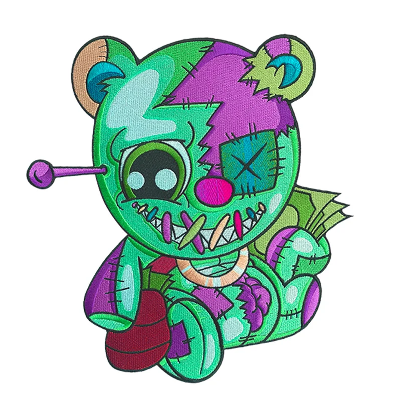 Factory free design embroidery cloth stick embroidery stick woven label heat transfer exquisite cartoon custom embroidery