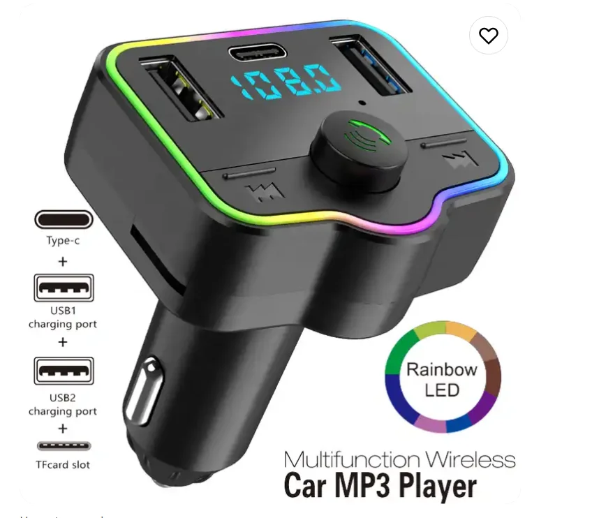 PD QC Dual USB C 3.1A Wireless handsfree Audio Car Mp3 Player car Kit Fast Charger BT Fm transmitter modulator for Car