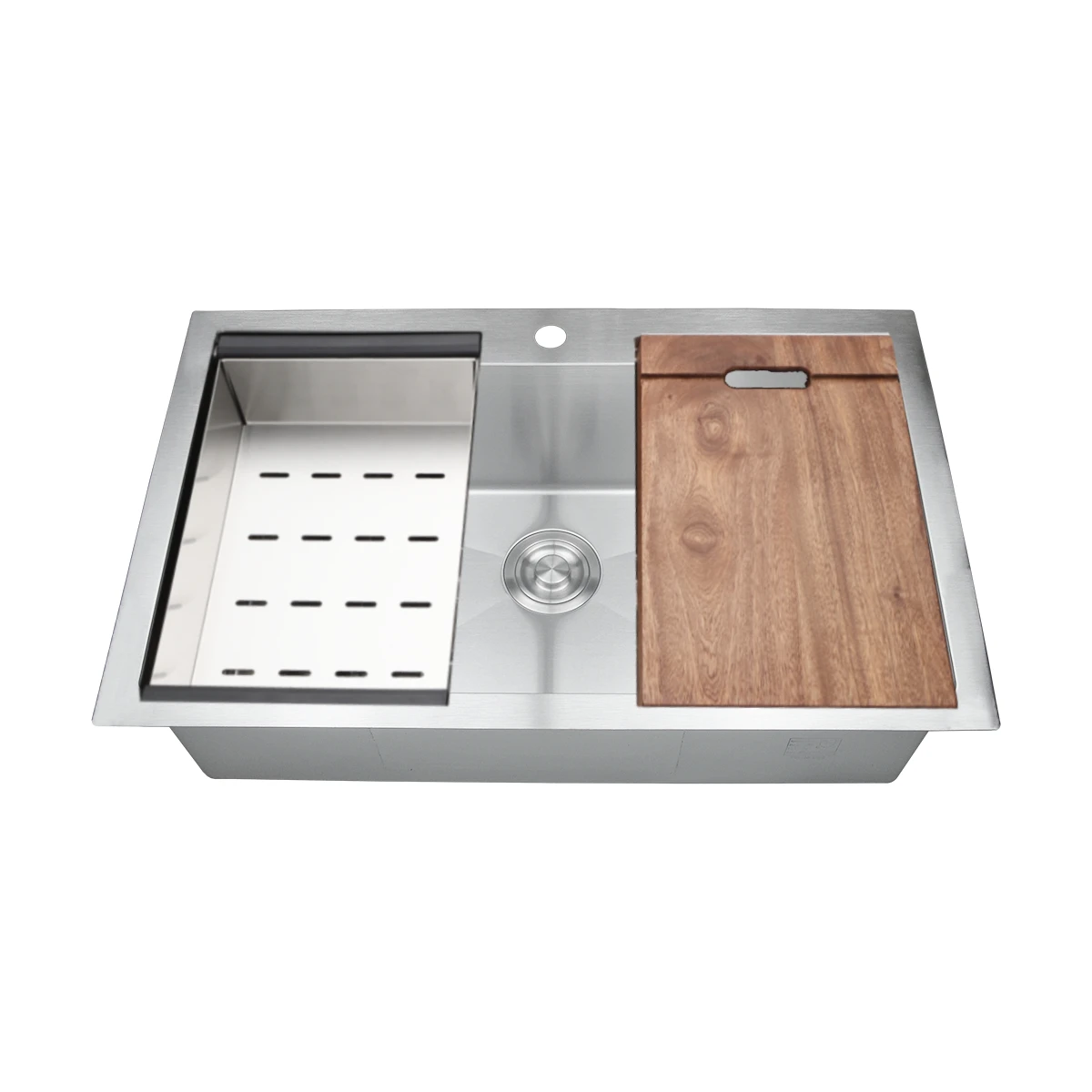 Factory direct 33 inch nano black 6040 dual level hand made workstation kitchen sinks with cutting board