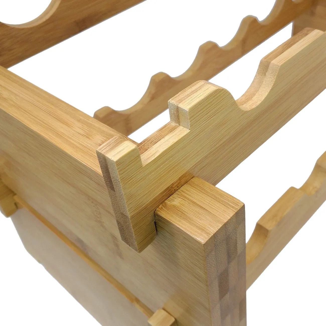 Bamboo Stackable Modular Wine Rack Large Capacity Stackable Storage Stand Display Shelves Wooden Wine Holder Perfect for Home