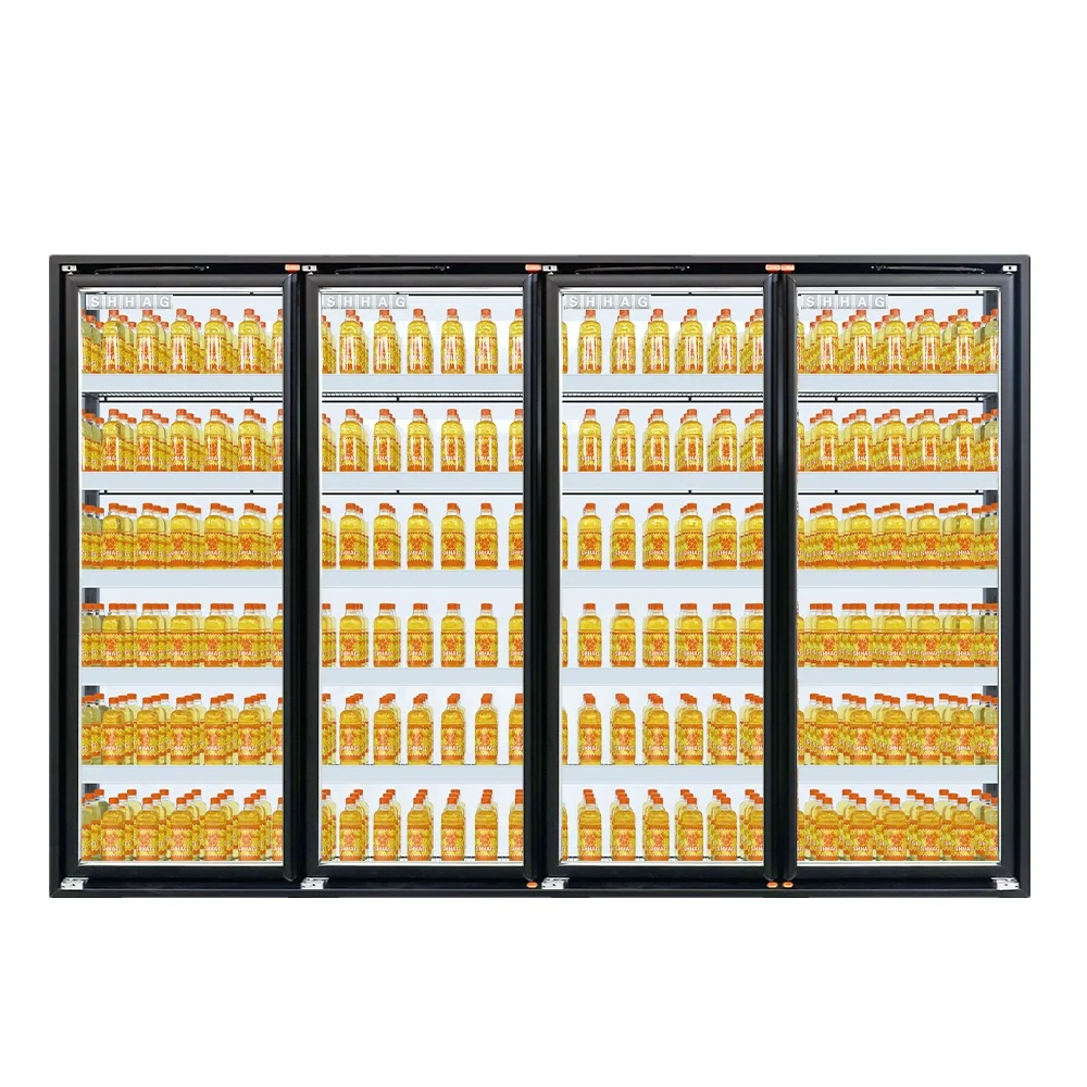 Electric Solar Battery USB Powered Walk-in Cooler Freezer with Display Glass Door for Liquor Store Beer Cave Outdoor Cold Room