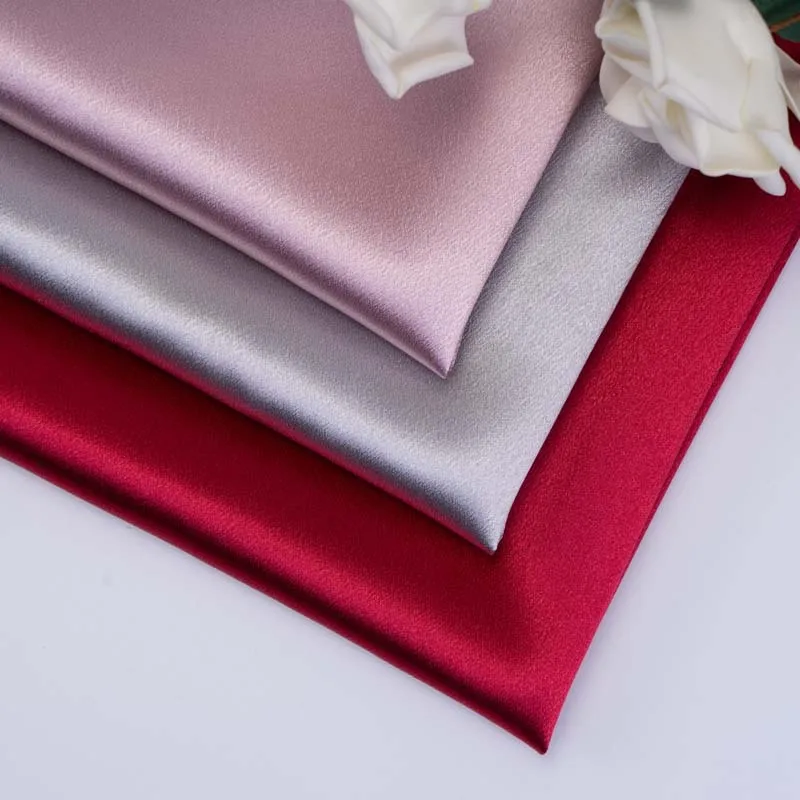 
high quality 100%polyester Crystal Satin Silk satin fabric for Full dress wedding 
