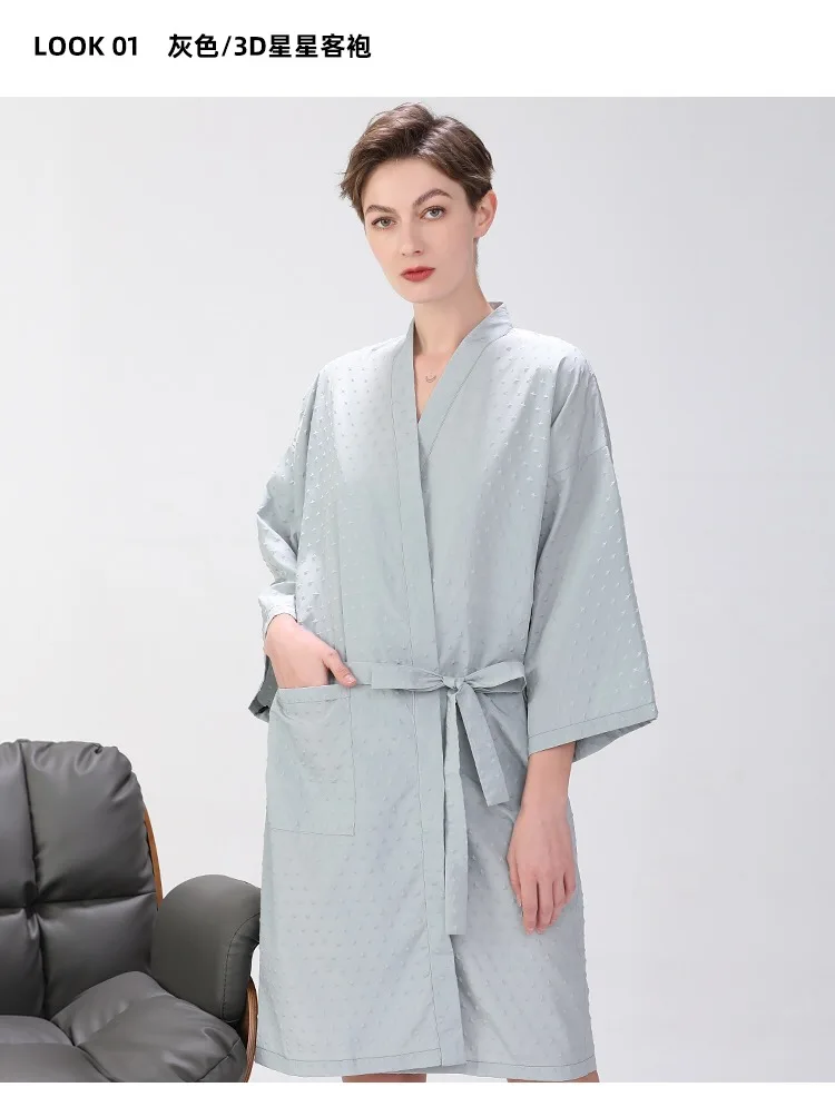 customized  gown smock hairdressing beauty SPA salon client custom logo kimono barber robe
