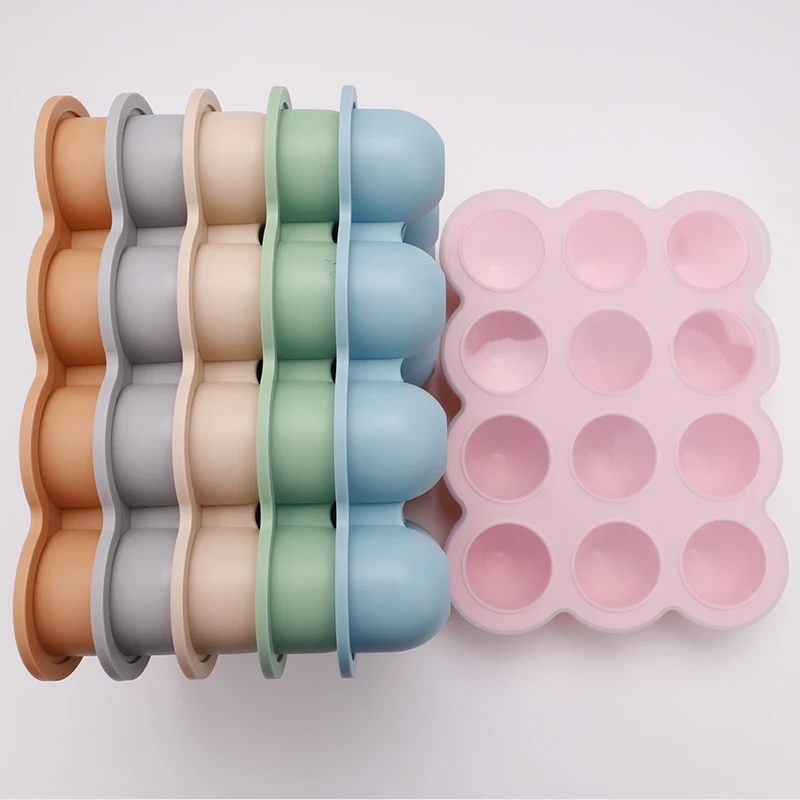 Multifunctional Silicone Ice and Freezer Storage Tray Reusable Baby Food Tray with Flexibility for Kitchen Freezer Oven Use