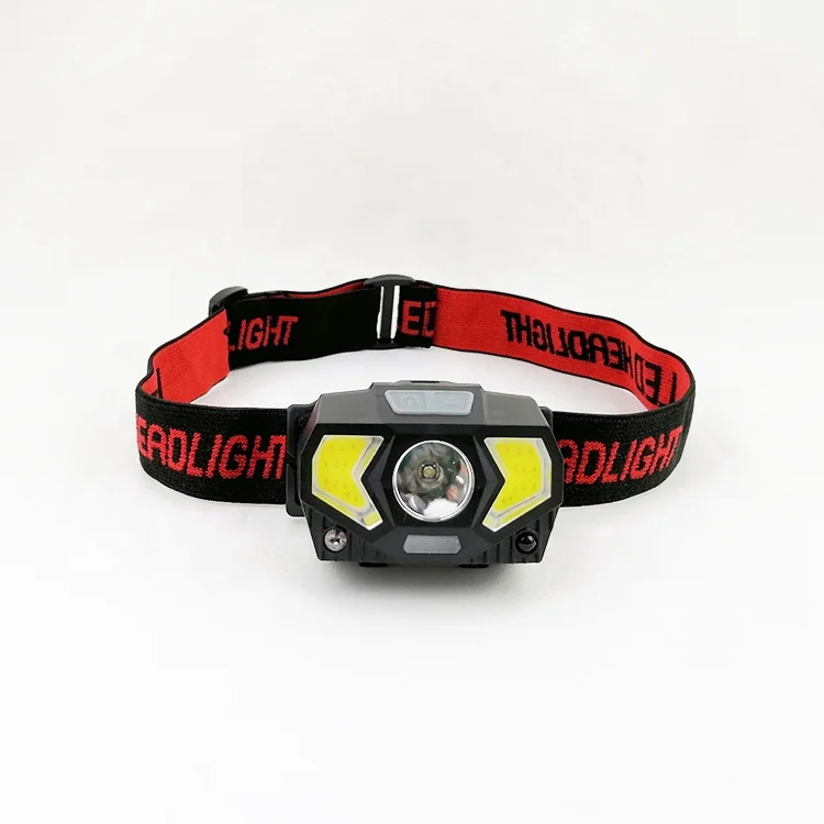 2 in 1 USB Rechargeable Headlamp Sensor COB Front Bike Bicycle Light Head Lamp LED Headlight