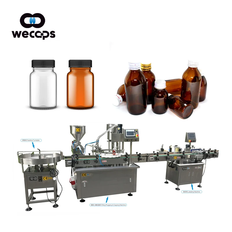 Wecaps CX-GFT1 20-500ml Automatic medicine pharmaceutical bottle sugarcane syrup production line Honey Filling Production Line
