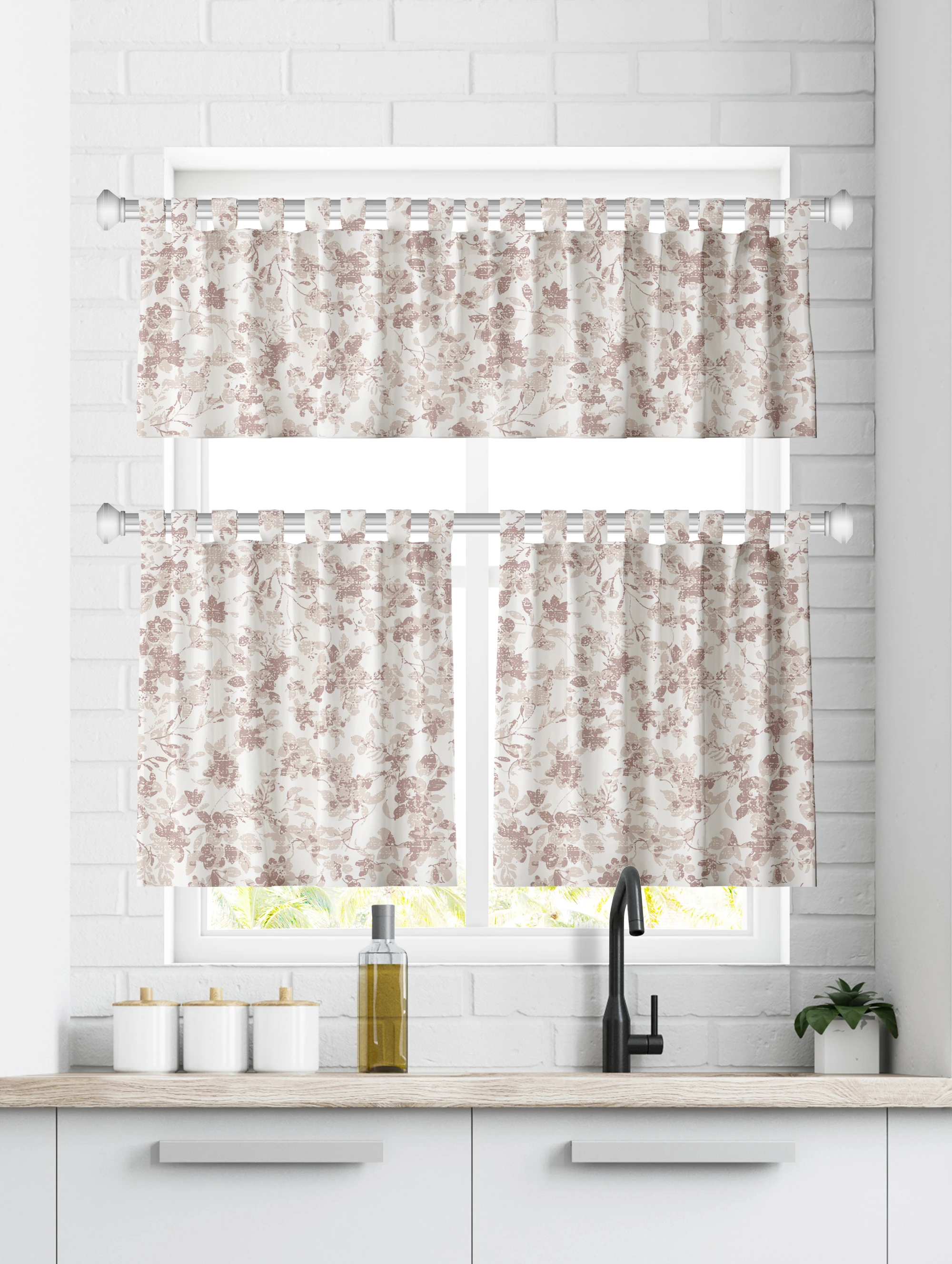 Wholesale Fashion Lace Printed Short Embroidery Solid Color Kitchen Curtain For Home Window
