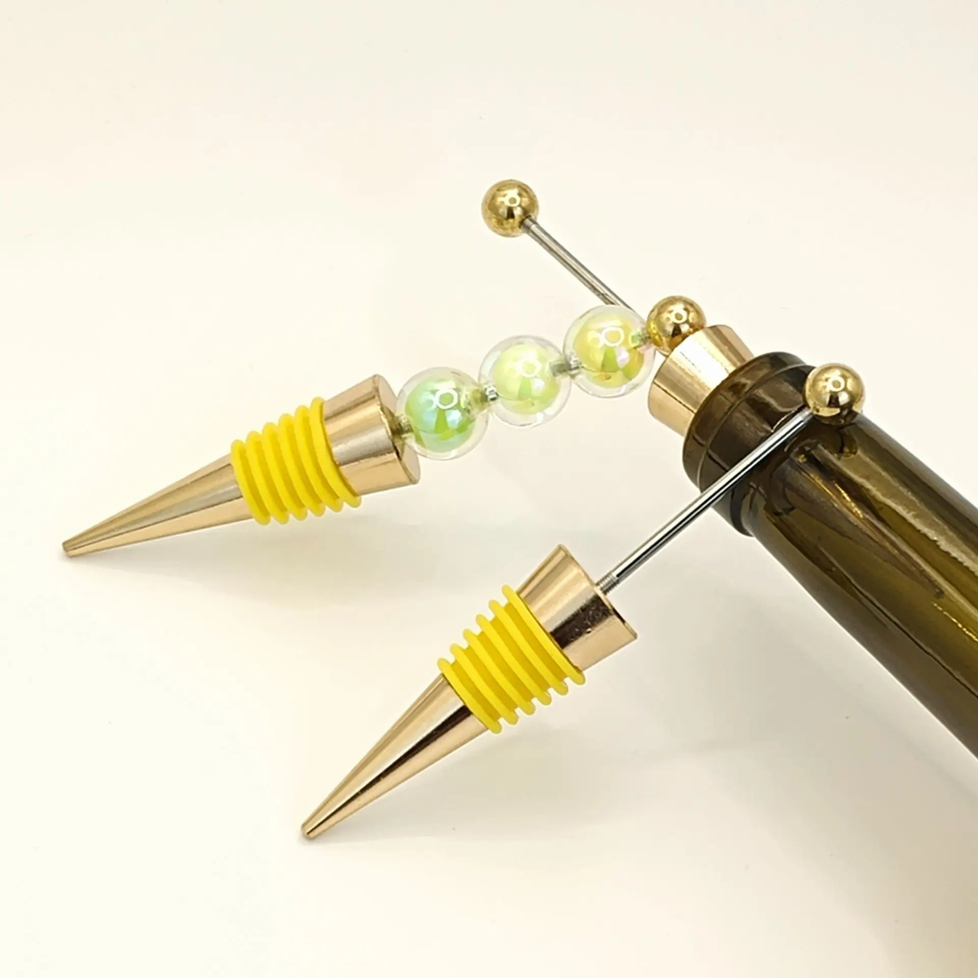 Red Wine Cork Bottle Wine Stopper  Funny Kitchen Gadgets  Rose Gold Can Be Strung With Beads Diy Long Stem Wine Stopper