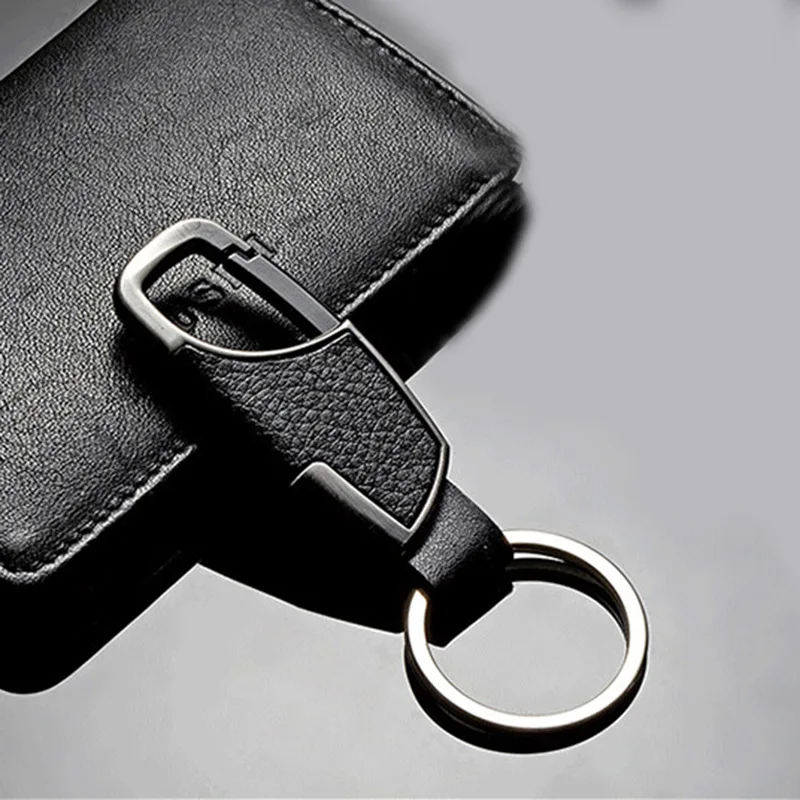Personalized men car genuine durable luxury custom logo pu leather key ring